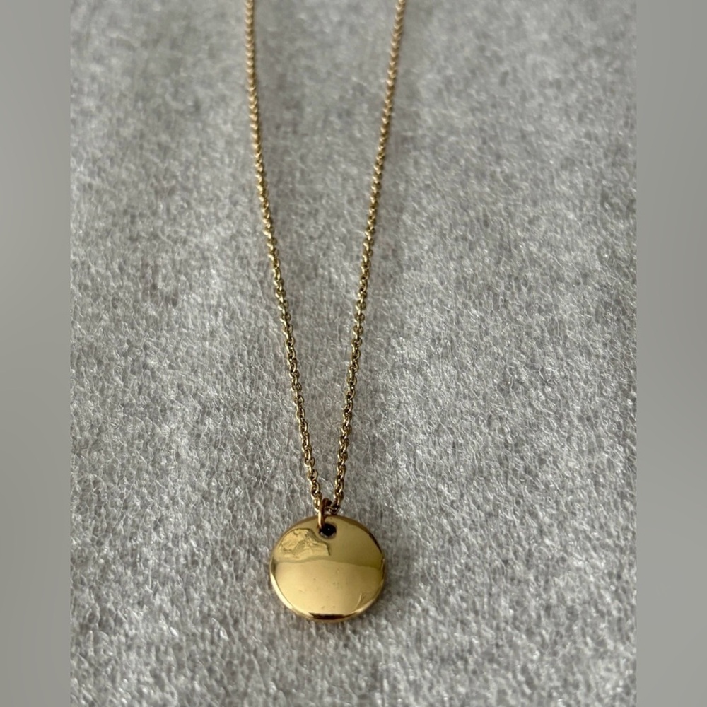 GoldTone Round Disc Pendant Necklace - Women Jewelry